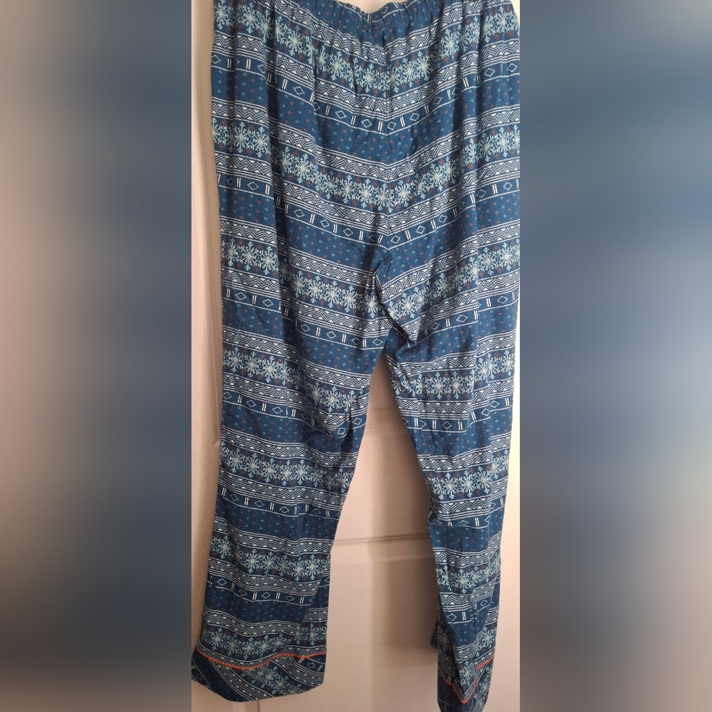 Woolrich Snow Blue Patterned Women's Pajama Set Sz XL Winter Longwear Xmas Basic - Picture 14 of 14
